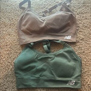 New Balance Sports Bra Set - Brown and Green size medium w/ pads